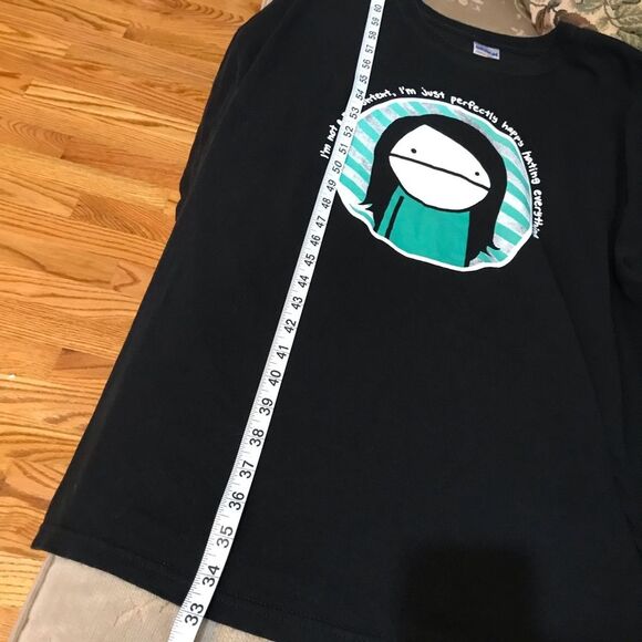 Malcontent Comic Cartoon Tee Dark Humor Goth Punk Sardonic Natalie Dee Black XL - Picture 5 of 10